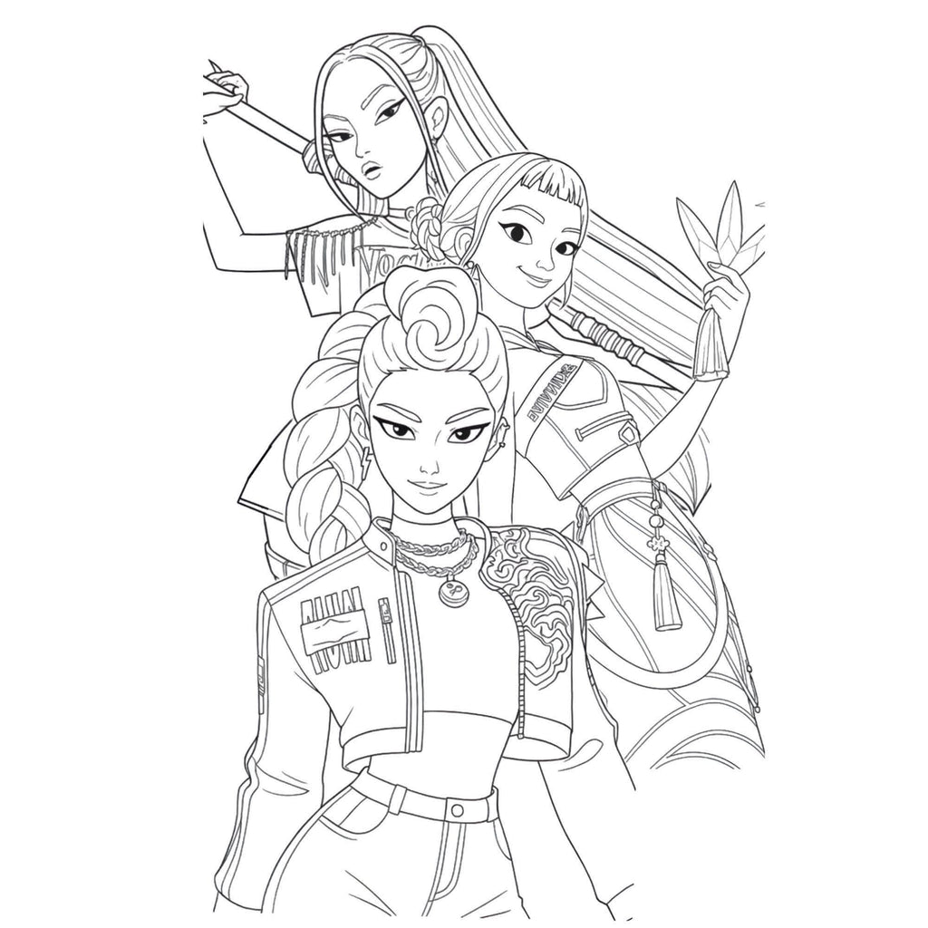 K-pop deman hunters colouring book