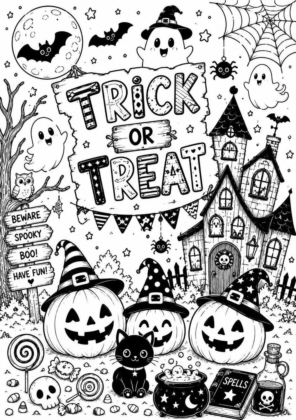 Halloween colouring book