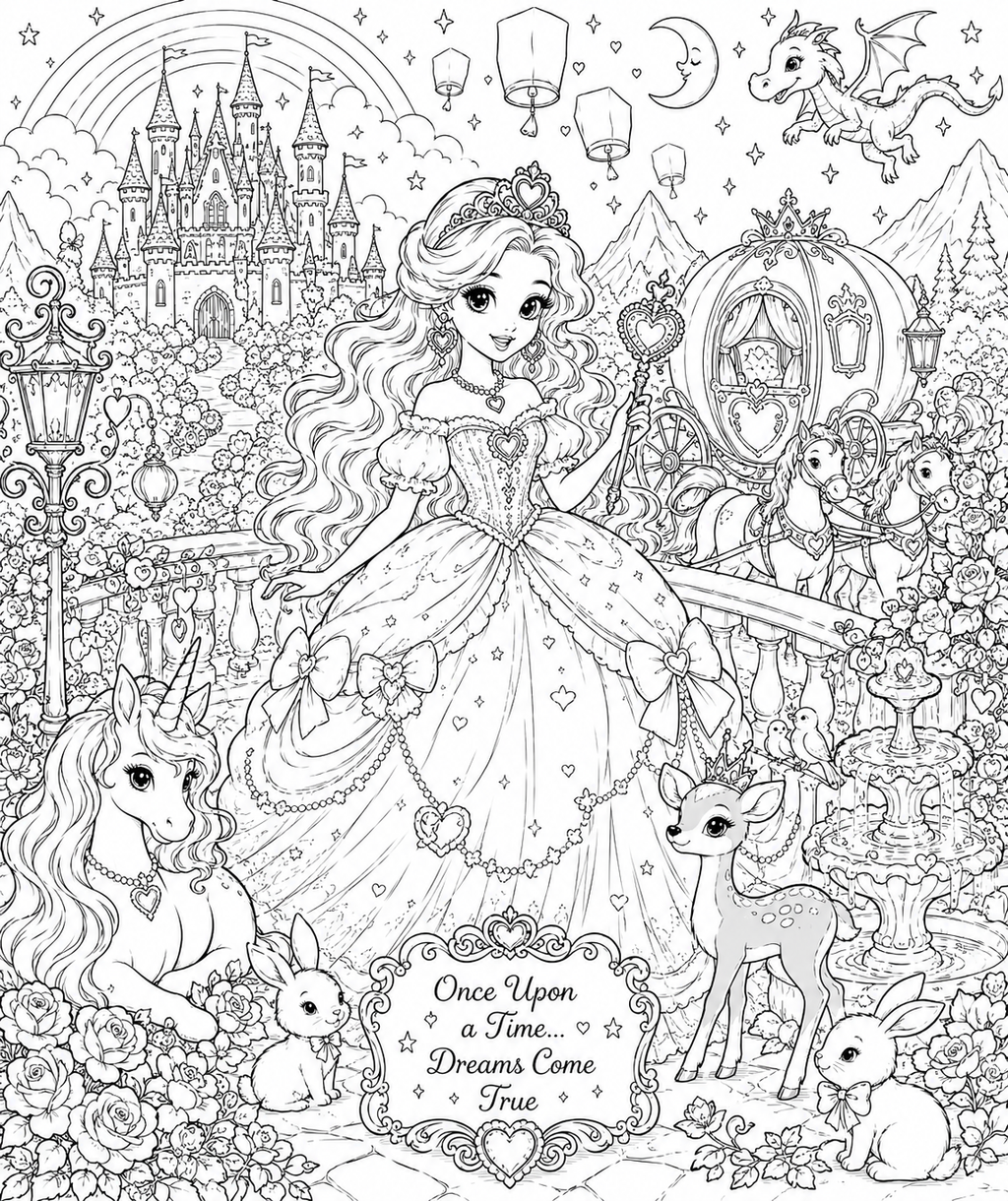 Princess colouring book