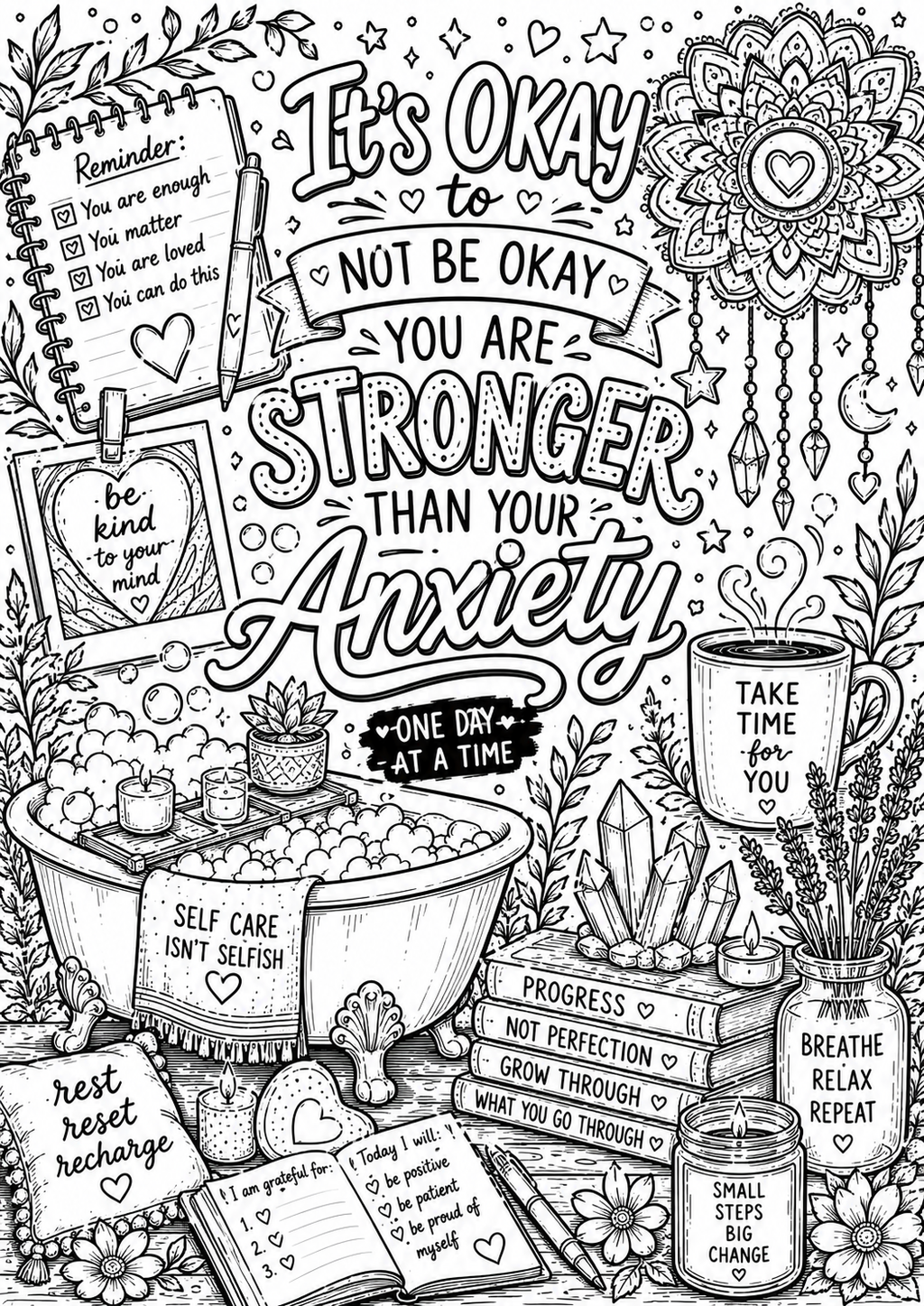 Anxiety colouring book