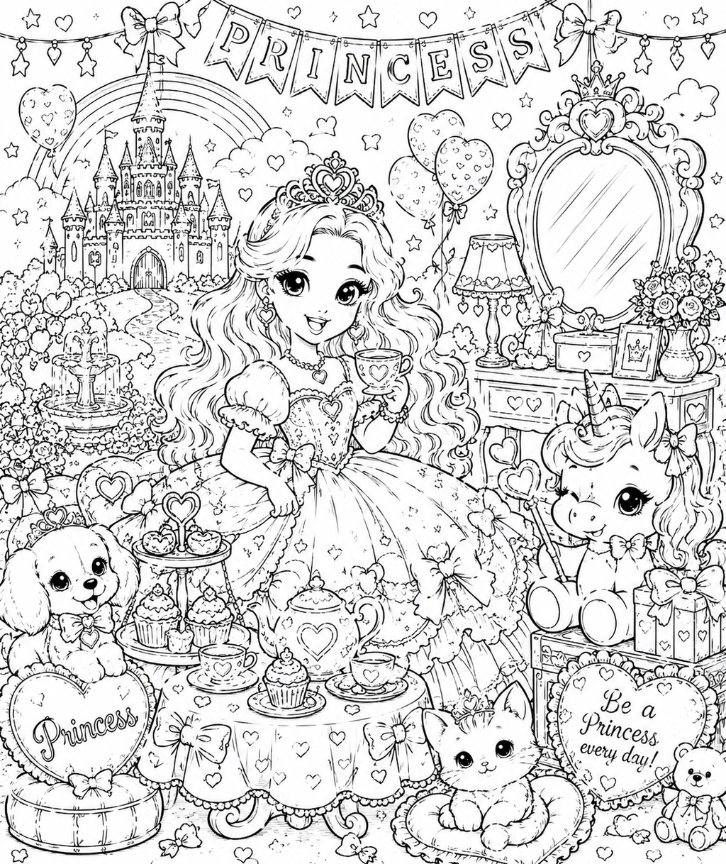Princess colouring book