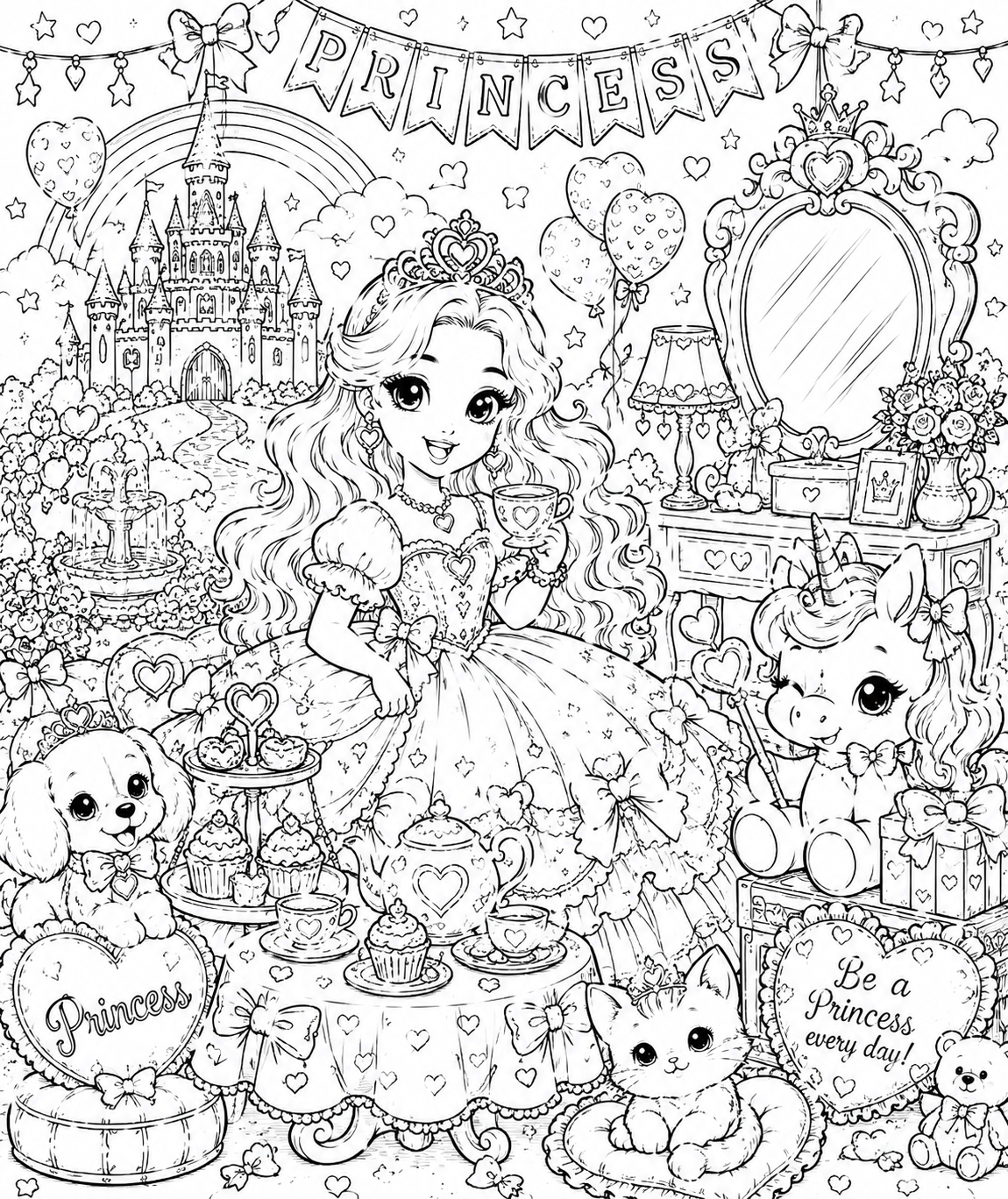 Princess colouring book