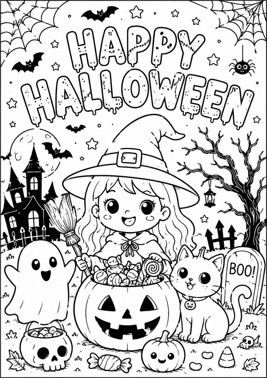 Halloween colouring book