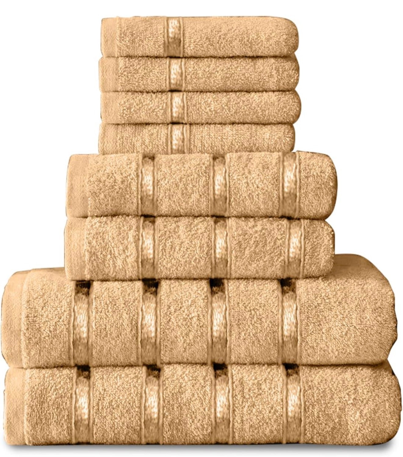 8 Piece Egyptian Cotton Towels - Quick Dry Highly Absorbent Bathroom Towel Bale - (4 Face Towel + 2 Hand Towel + 2 Bath Towel)