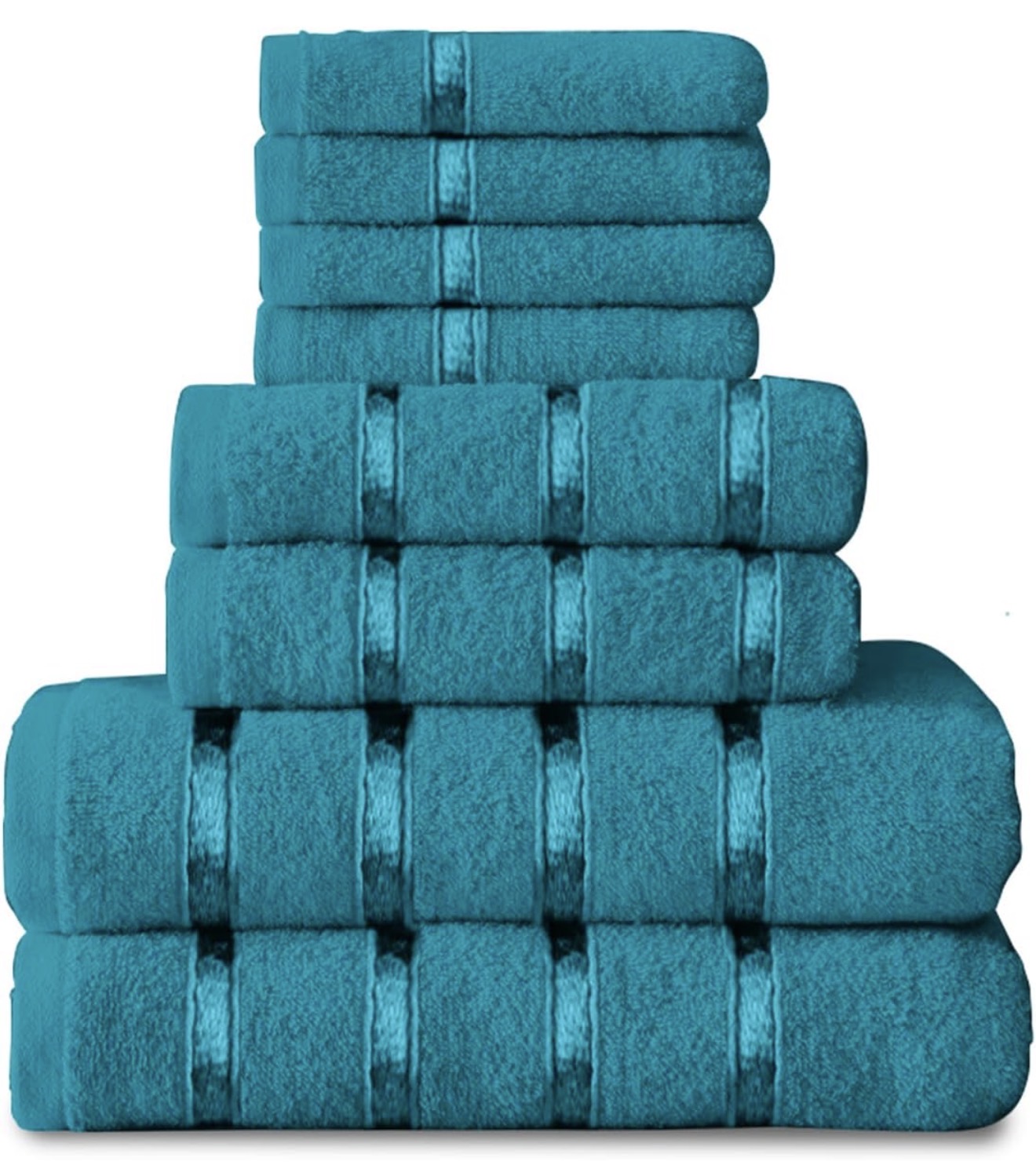 8 Piece Egyptian Cotton Towels - Quick Dry Highly Absorbent Bathroom Towel Bale - (4 Face Towel + 2 Hand Towel + 2 Bath Towel)
