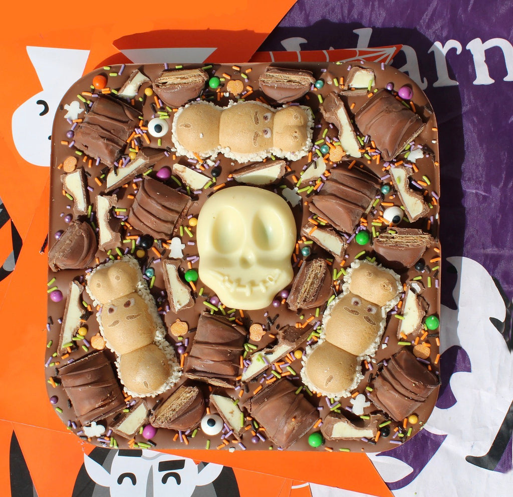 Extra Large Halloween Chocolate Slab: Belgian Milk Chocolate with Toppings