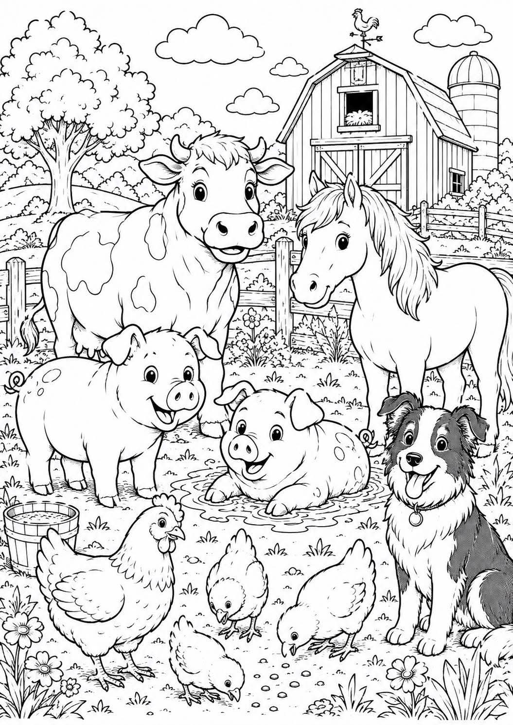 Animal farm colouring book