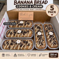 5 Pack Cookies & Cream Banana Bread Mini Loaves, Handmade Moist Banana Cake with Cookie Crumble, Gift Box for Birthdays, Celebrations & Self Treats, 200ml Each