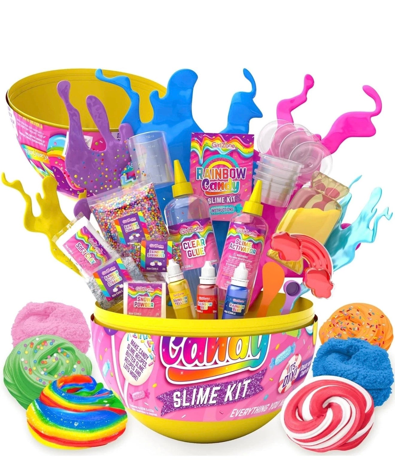 Rainbow Candy DIY Slime Kit, Slime Making Kit Fun Sensory Toy for Kids Gift