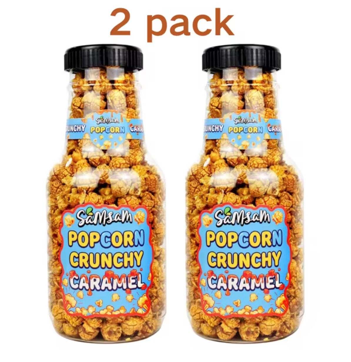 2*260G Samsam Crunchy Caramel Popcorn - Halal-Gluten Free & Vegetarian Snack