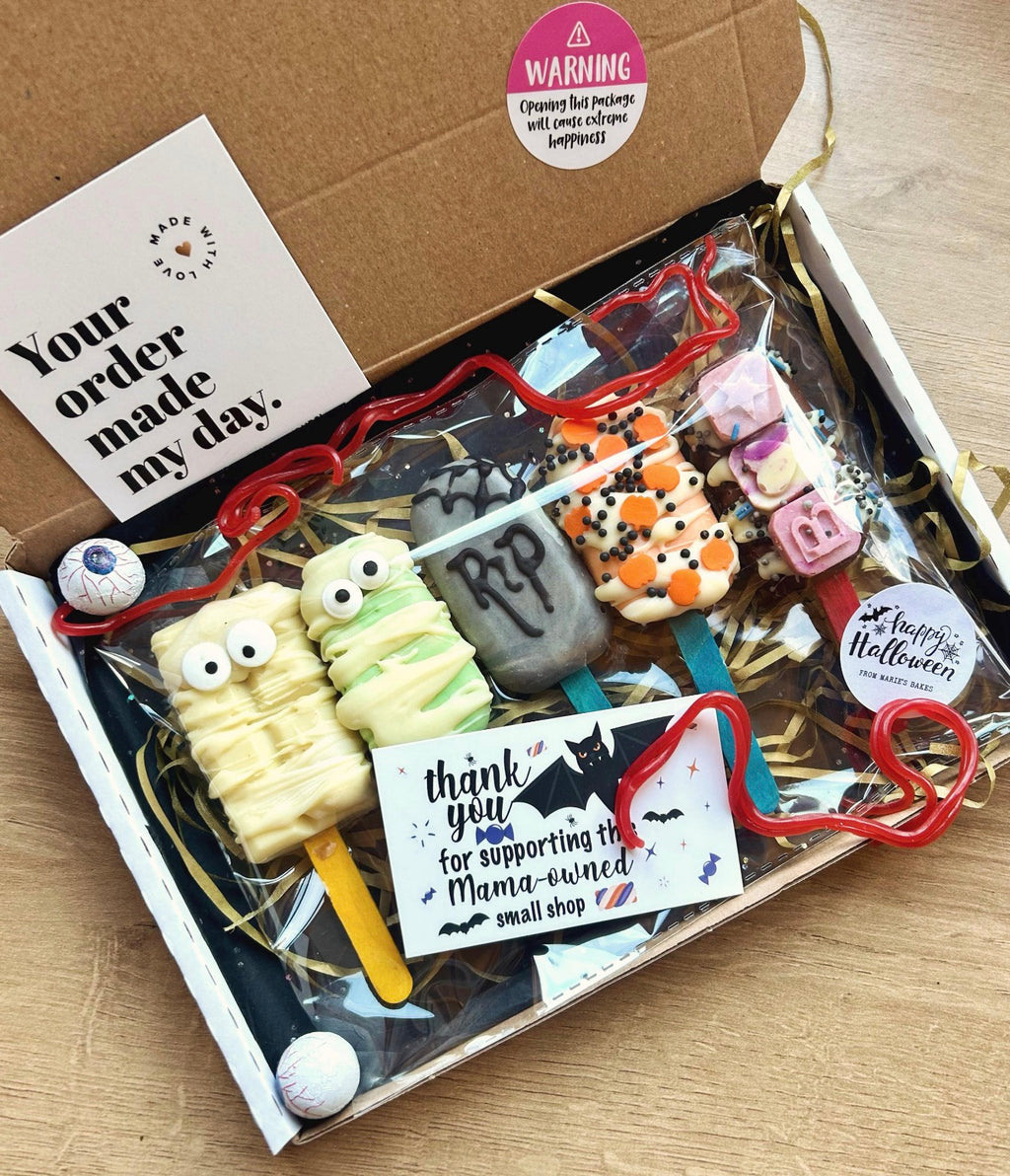 Halloween little box of horrors chocolate lollipops