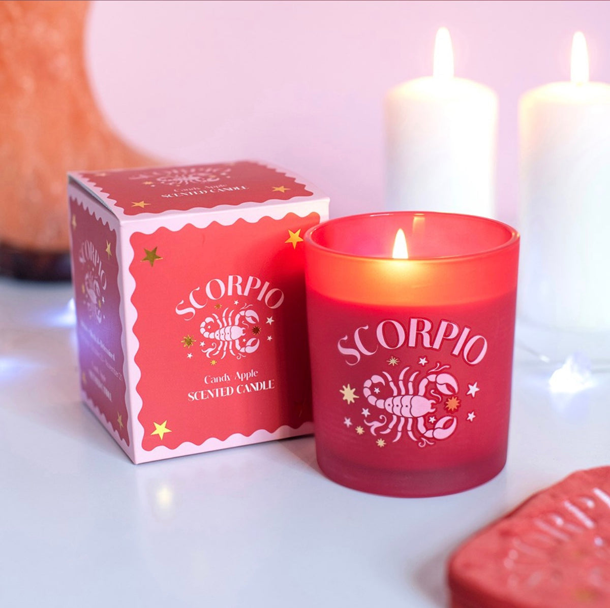 ZODIAC ZEST SCORPIO CANDY APPLE CANDLE