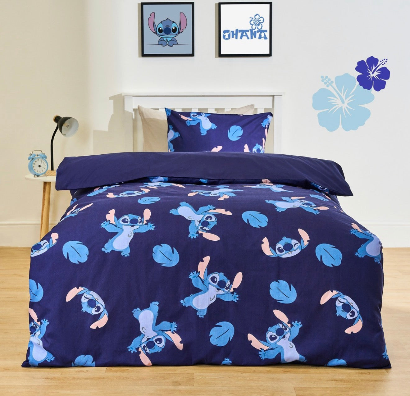 Stitch Printed Duvet Cover Set, Blue - Single