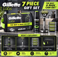 Gillette Labs 7 Piece Men’s Gift Set – 198ml Shaving Gel, Razor, 4 Razor Blades & Toiletry Bag – Men’s Grooming & Travel Gift Set