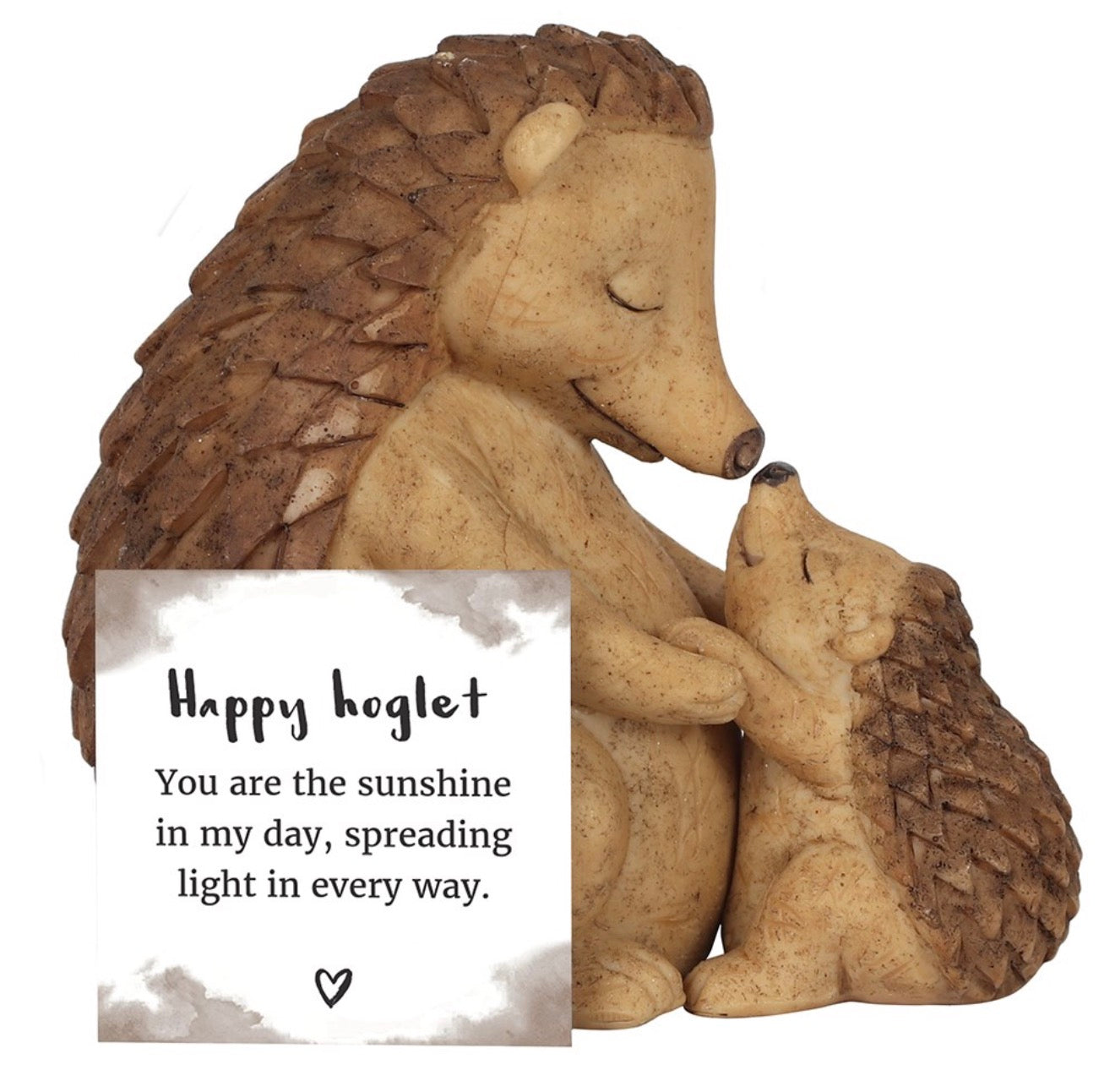 HAPPY HOGLET MOTHER AND BABY HEDGEHOG ORNAMENT