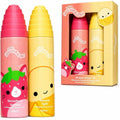 Squishmallows Whipped Shower Foam Gift Set, Strawberry Sundae & Banana Split Fruity Body Cleansing Foam, 2 x 250ml with Gift Box