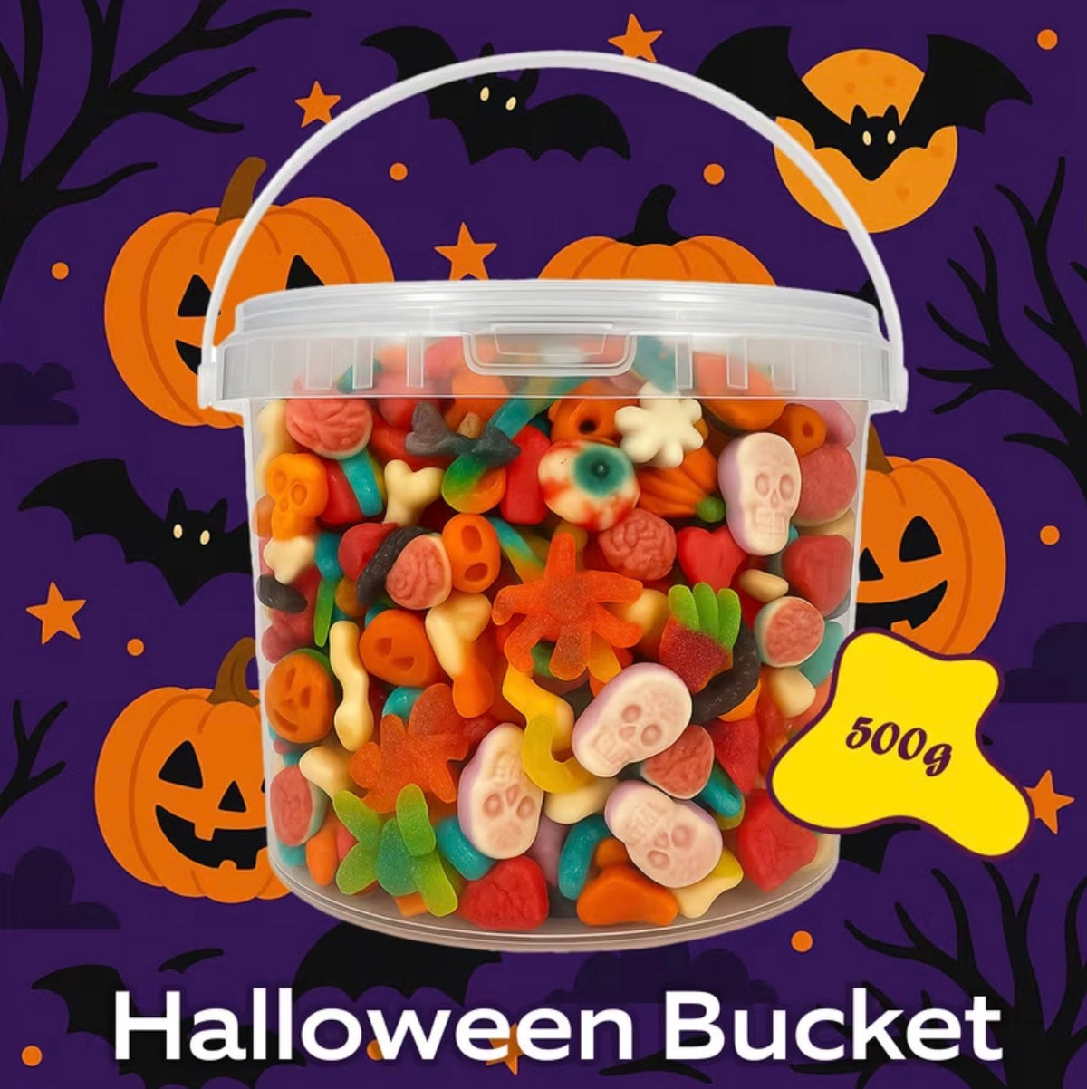 500g Halloween Jelly Sweet Tub | Exploded Sweets | Spooky Pick & Mix Tub for Parties, Trick or Treat & Sharing