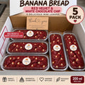 5 Pack Red Velvet & White Chocolate Chip Banana Bread Mini Loaves, 200ml Each, Moist Handmade Cakes, Gift Box