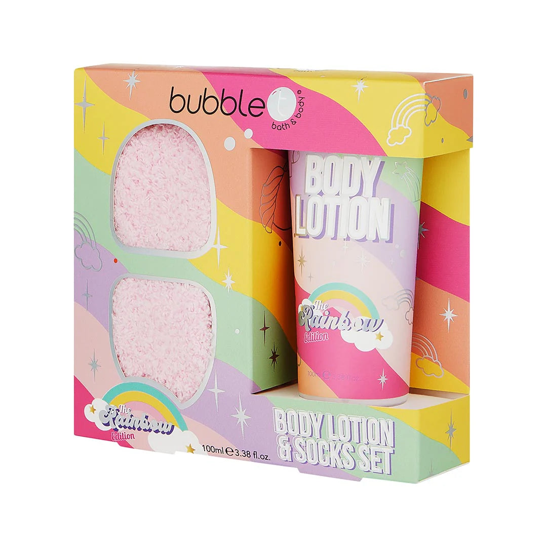 Rainbow body lotion & socks