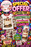 Personalised PJs plus matching tumbler