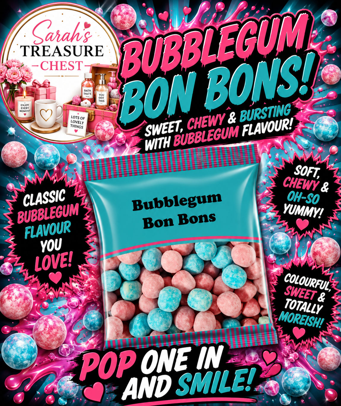 Bubblegum Bon Bons 1Kg