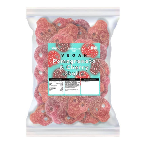 Vegan Fizzy Pomegranate & Cherry Skulls 2kg