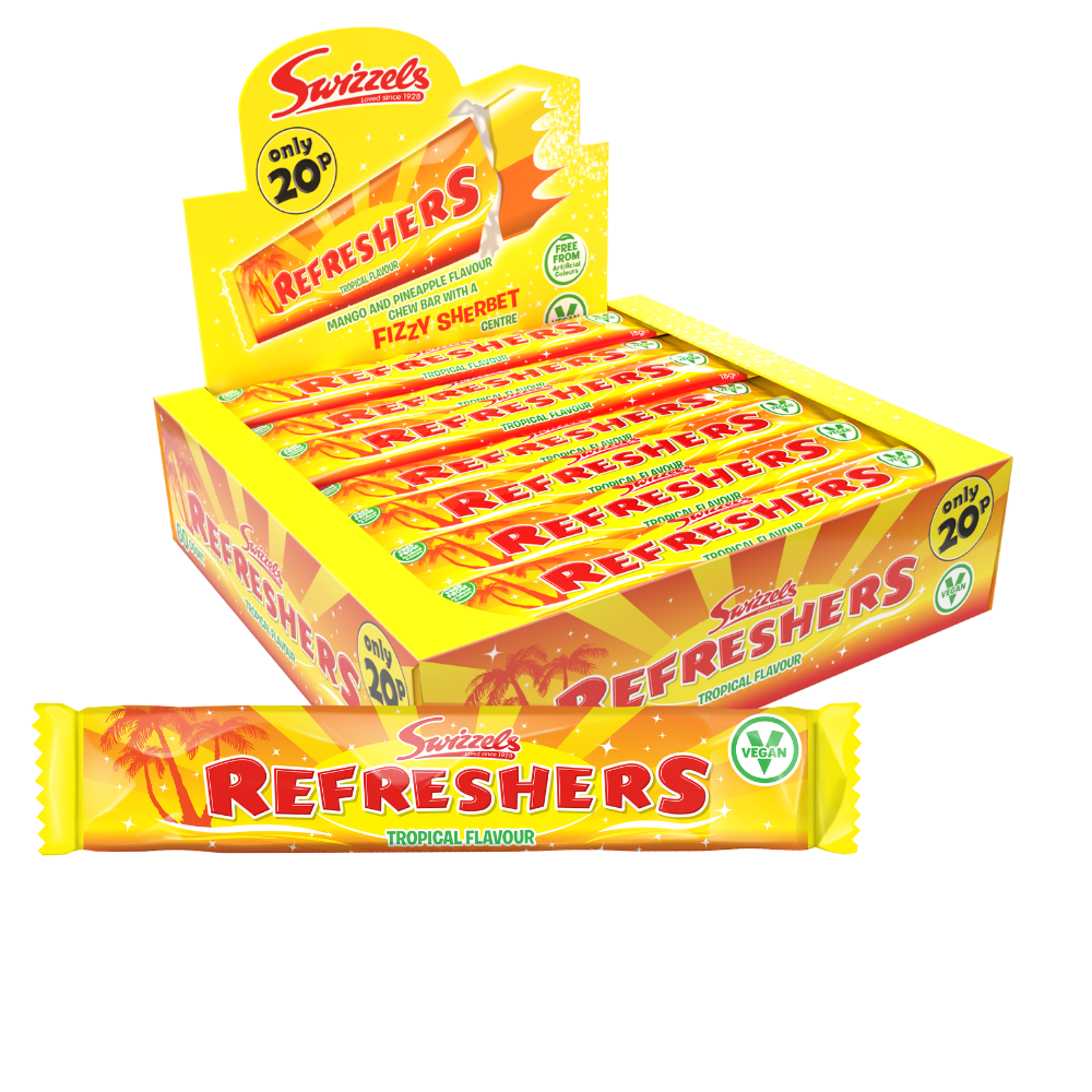 Swizzels Refreshers Tropical Flavour Chew Bar - 60 x 18g Bars