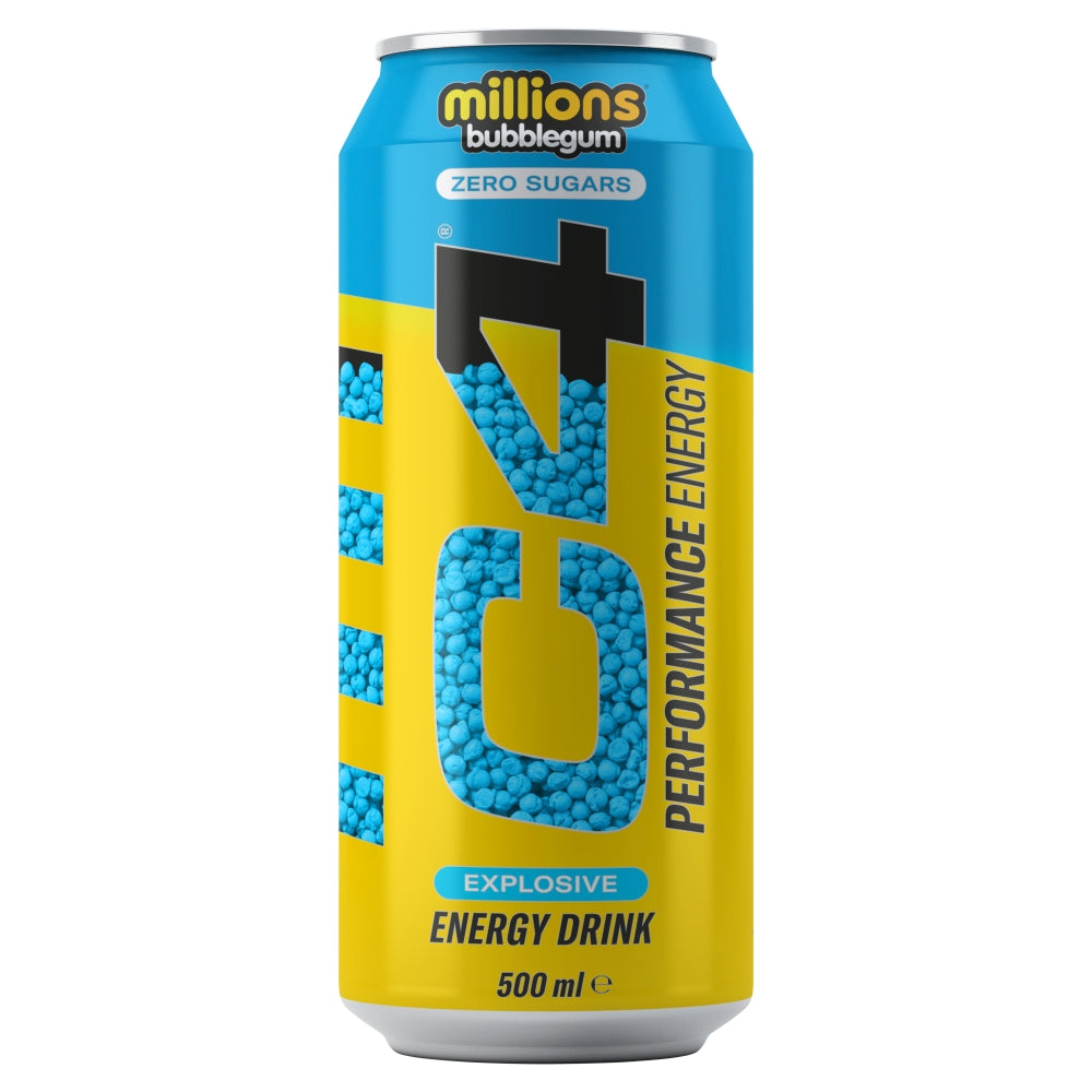 C4 Performance Energy Millions Bubblegum Energy Drink - 12 x 500ml Cans