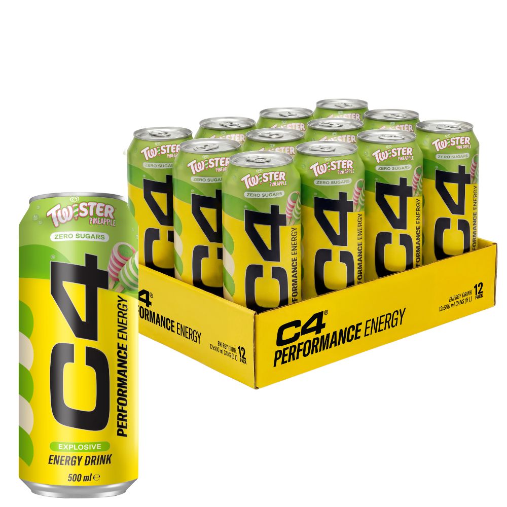 C4 Performance Energy Twister Pineapple Explosive Energy Drink - 12 x 500ml Cans