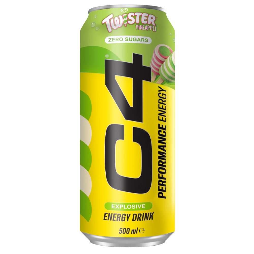 C4 Performance Energy Twister Pineapple Explosive Energy Drink - 12 x 500ml Cans