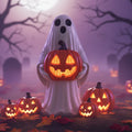 LED Ghost & Pumpkin 20x40cm