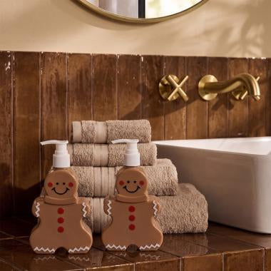 2 Pack Gingerbread Soap Dispensers - Brown