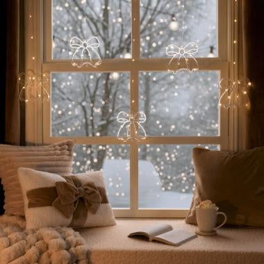 5 Pack Bow LED Curtain Lights - Warm White