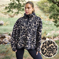 Teddy Leopard Print Half Zip Fleece - Natural