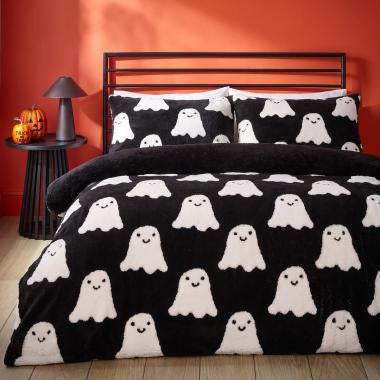 Tufted Ghost Teddy Duvet Set - Black double