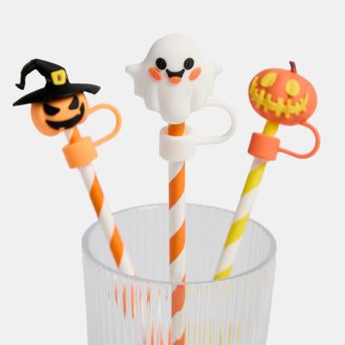 3 Pack Halloween Straw Toppers - Multi
