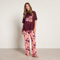 Patterned Pumpkin Print T-Shirt Pyjama Set - Multi