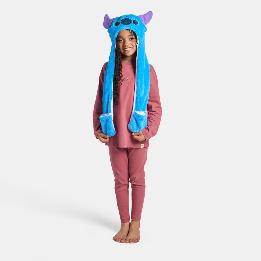Stitch Hooded Scarf - Blue