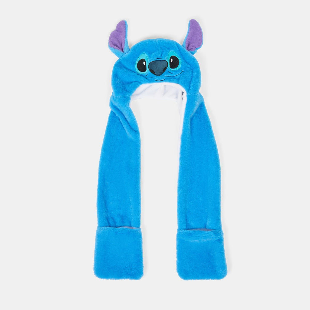 Stitch Hooded Scarf - Blue