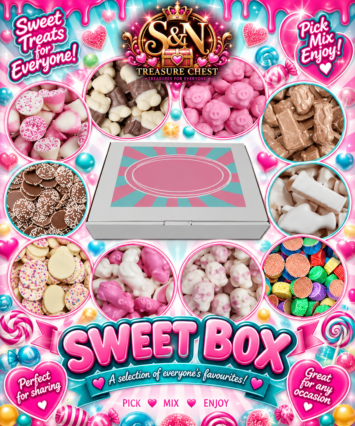Retro Chocolate Candy Hamper Box