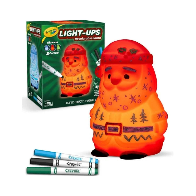Crayola Recolourable Light Up Santa with 3 Markers